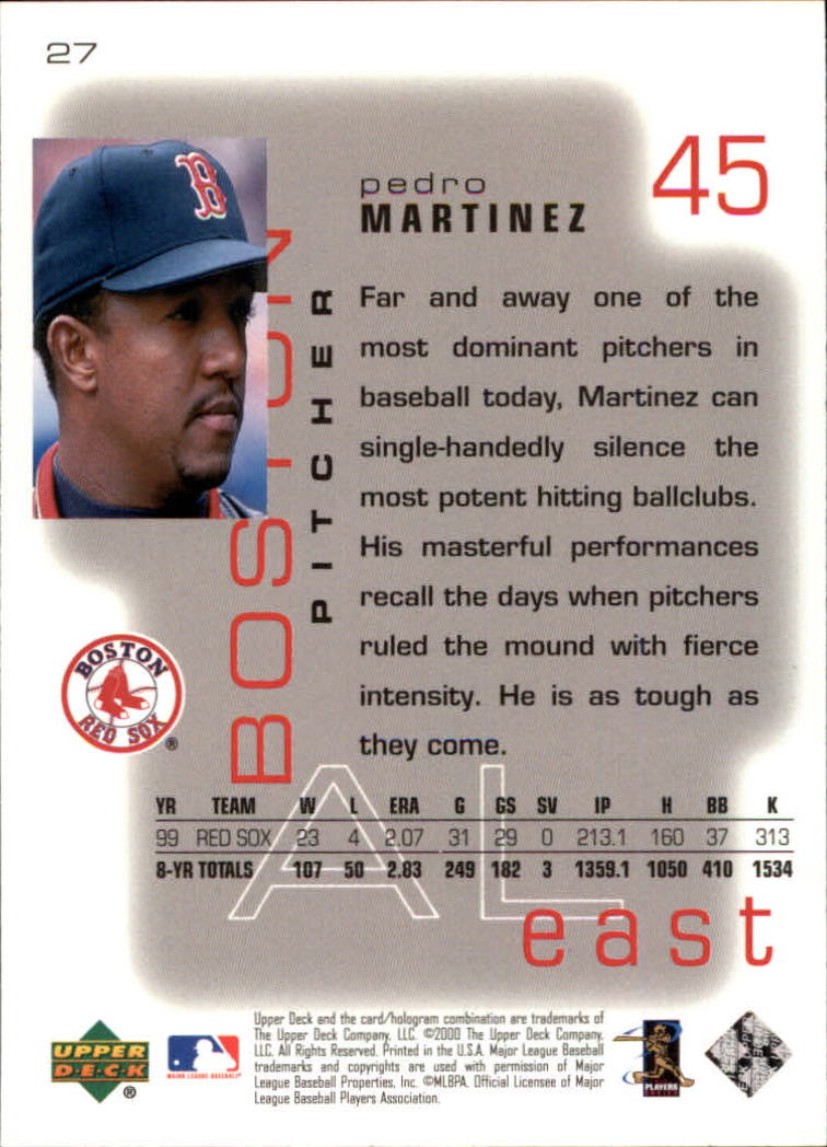 2000 Upper Deck Pros and Prospects #27 Pedro Martinez back image