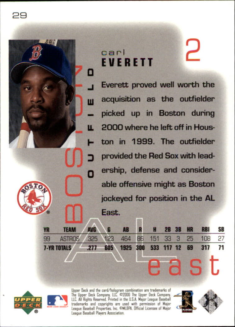 2000 Upper Deck Pros and Prospects #29 Carl Everett back image