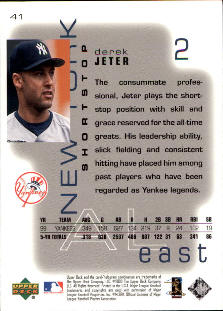 2000 Upper Deck Pros and Prospects #41 Derek Jeter back image