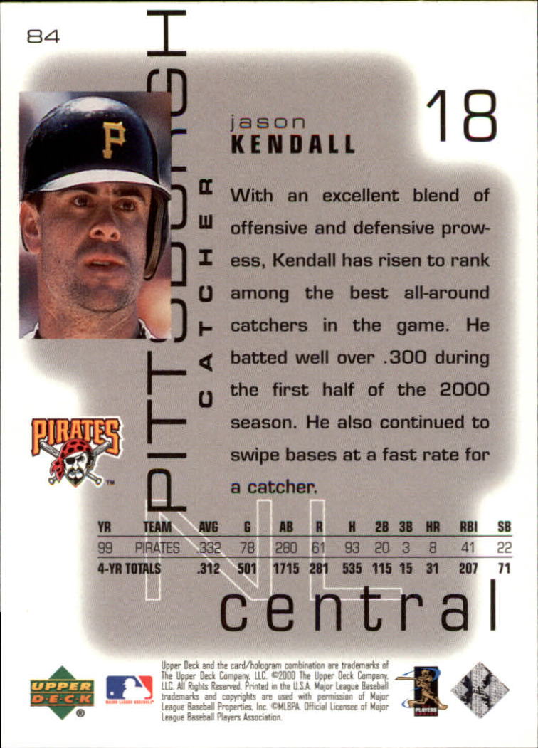 2000 Upper Deck Pros and Prospects #84 Jason Kendall back image