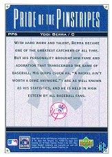 2000 Upper Deck Yankees Legends Pride of the Pinstripes #PP6 Yogi Berra back image