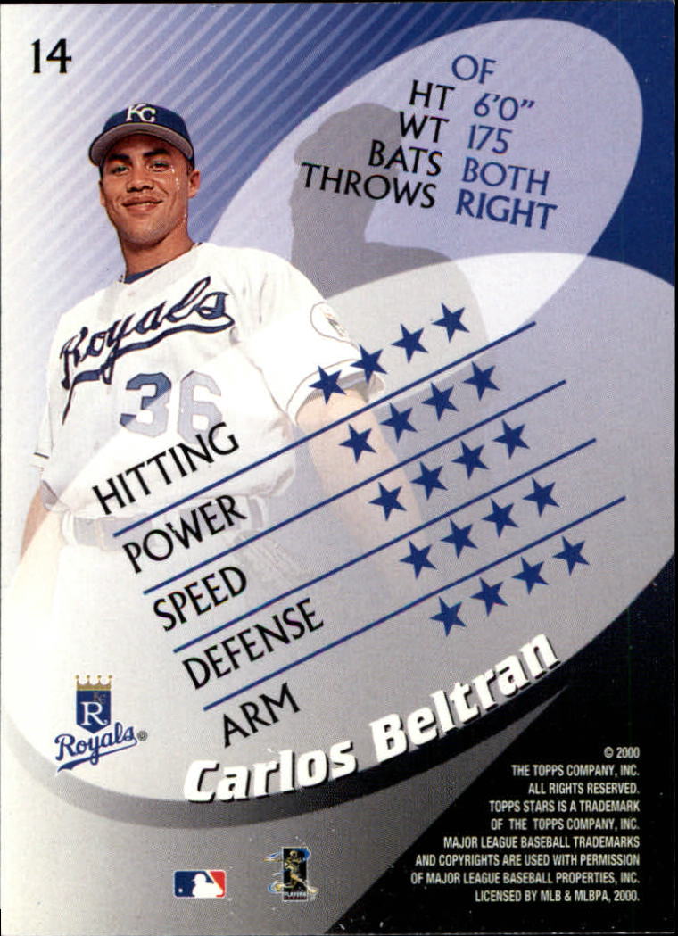 2000 Topps Stars #14 Carlos Beltran back image
