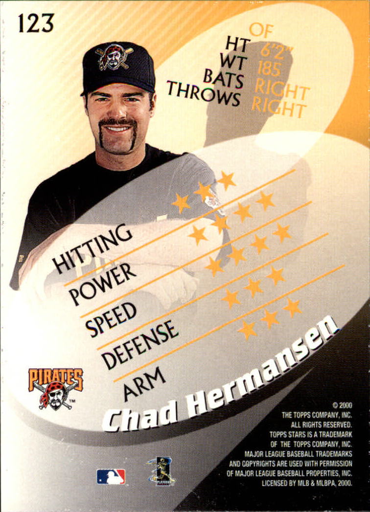2000 Topps Stars #123 Chad Hermansen back image
