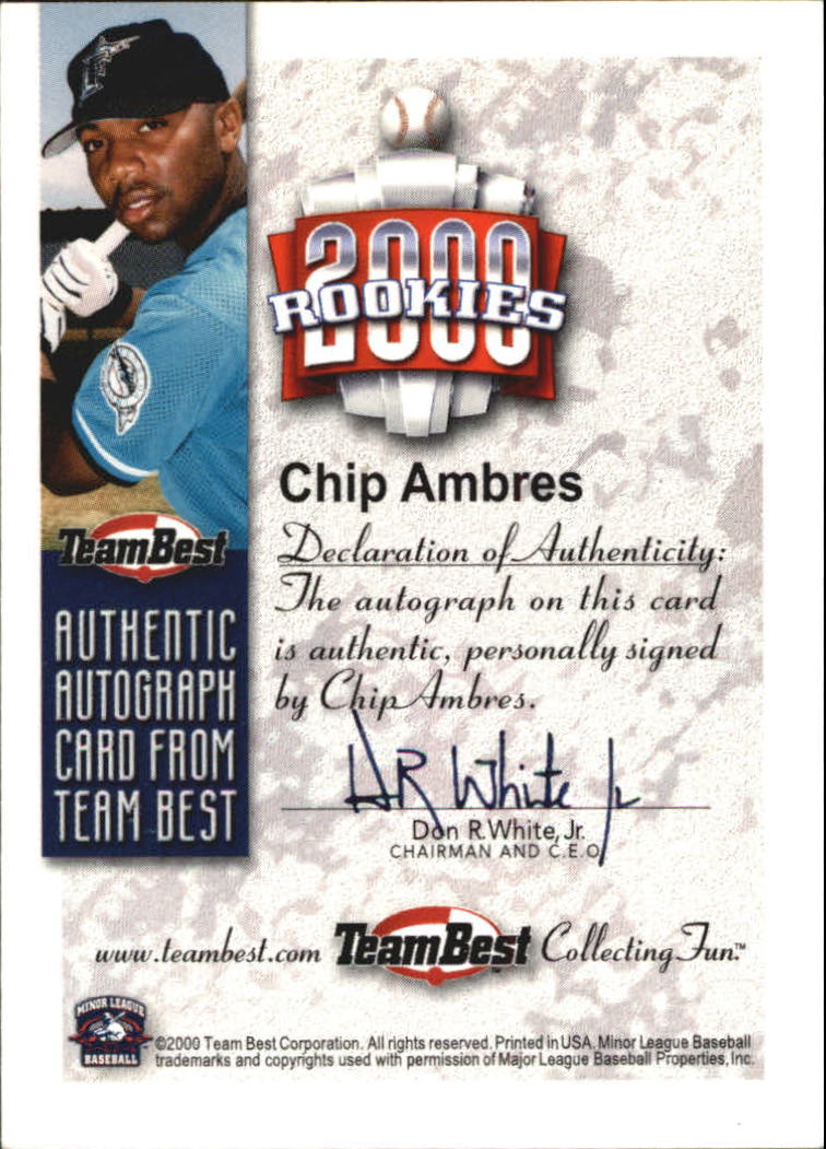 2000 Team Best Rookies Autographs #3 Chip Ambres S1 back image