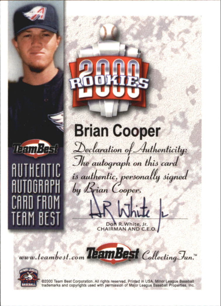2000 Team Best Rookies Autographs #14 Brian Cooper S2 back image