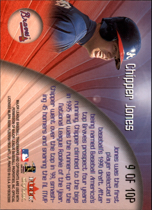 2000 SkyBox Preeminence #9 Chipper Jones back image
