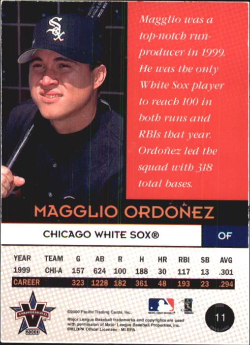 2000 Vanguard #11 Magglio Ordonez back image