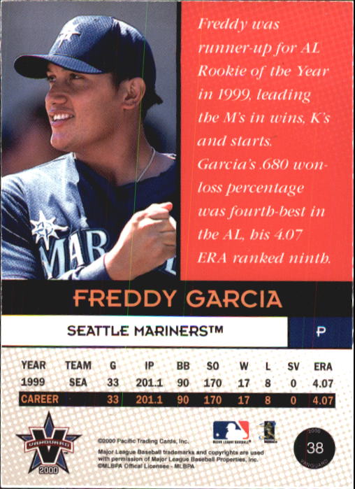 2000 Vanguard #38 Freddy Garcia back image