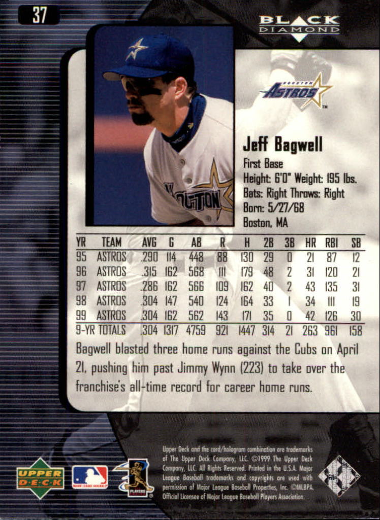 2000 Black Diamond #37 Jeff Bagwell back image