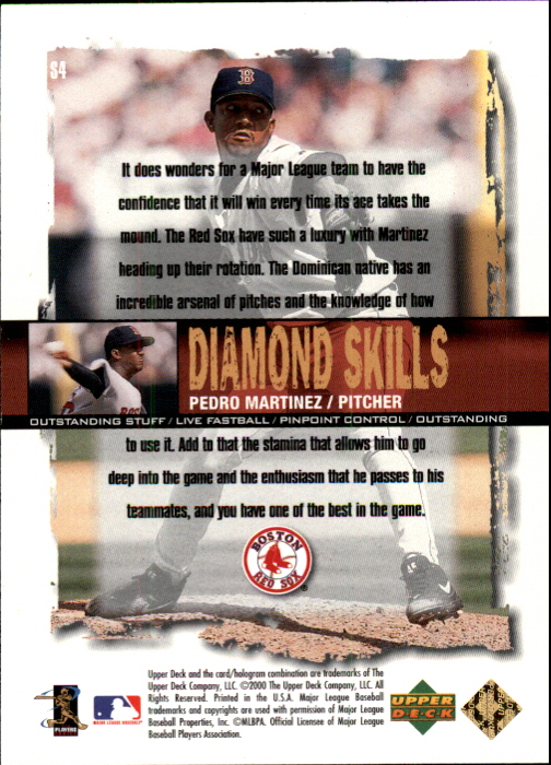 2000 Black Diamond Rookie Edition Skills #S4 Pedro Martinez back image