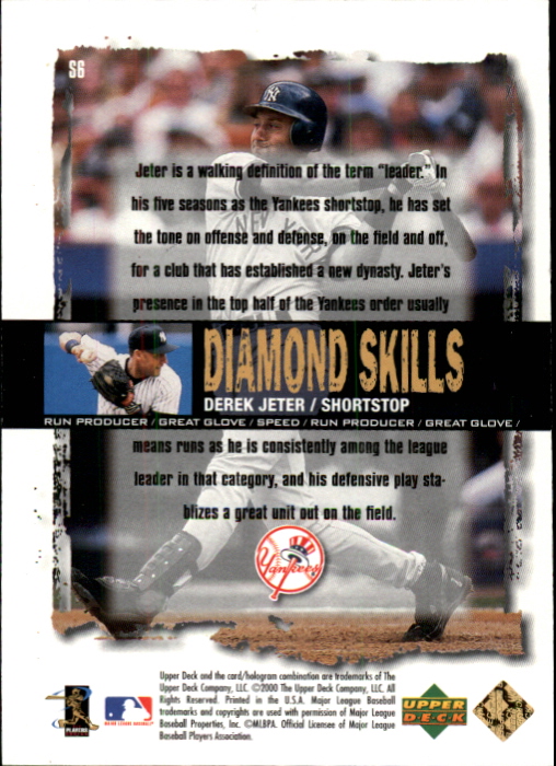 2000 Black Diamond Rookie Edition Skills #S6 Derek Jeter back image