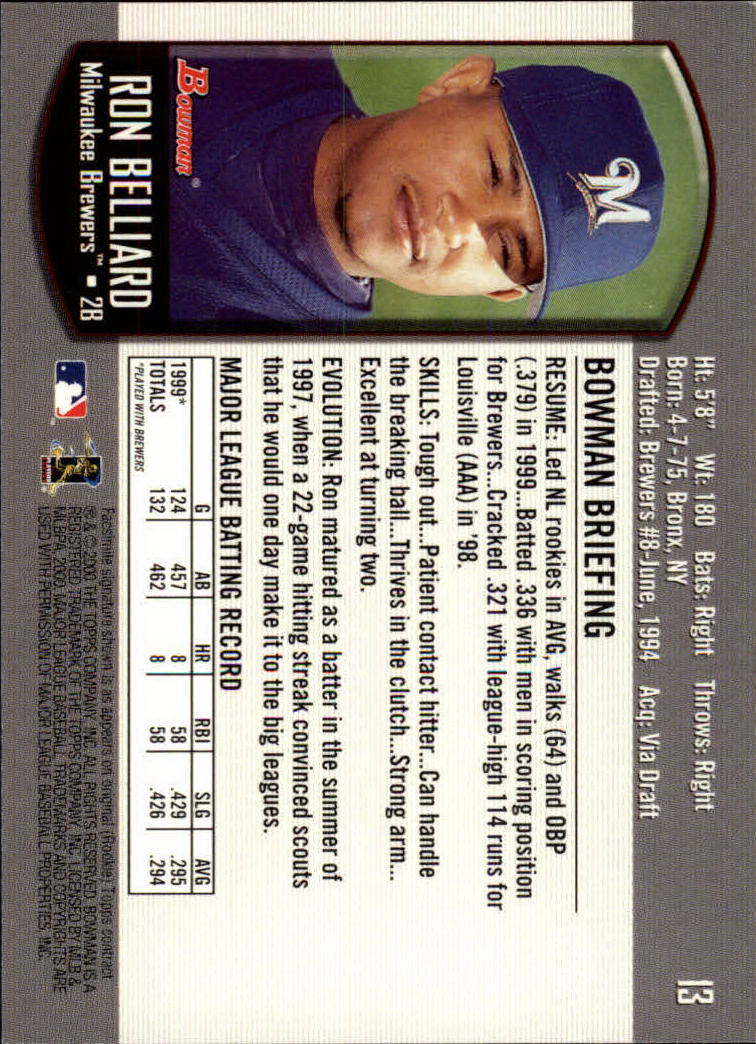 B2187- 2000 Bowman Baseball Card #s 1-250 +Rookies -You Pick- 15+ FREE US SHIP - Picture 23 of 457