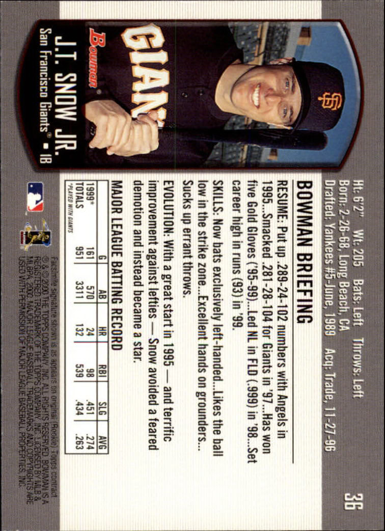 B2187- 2000 Bowman Baseball Card #s 1-250 +Rookies -You Pick- 15+ FREE US SHIP - Picture 65 of 457