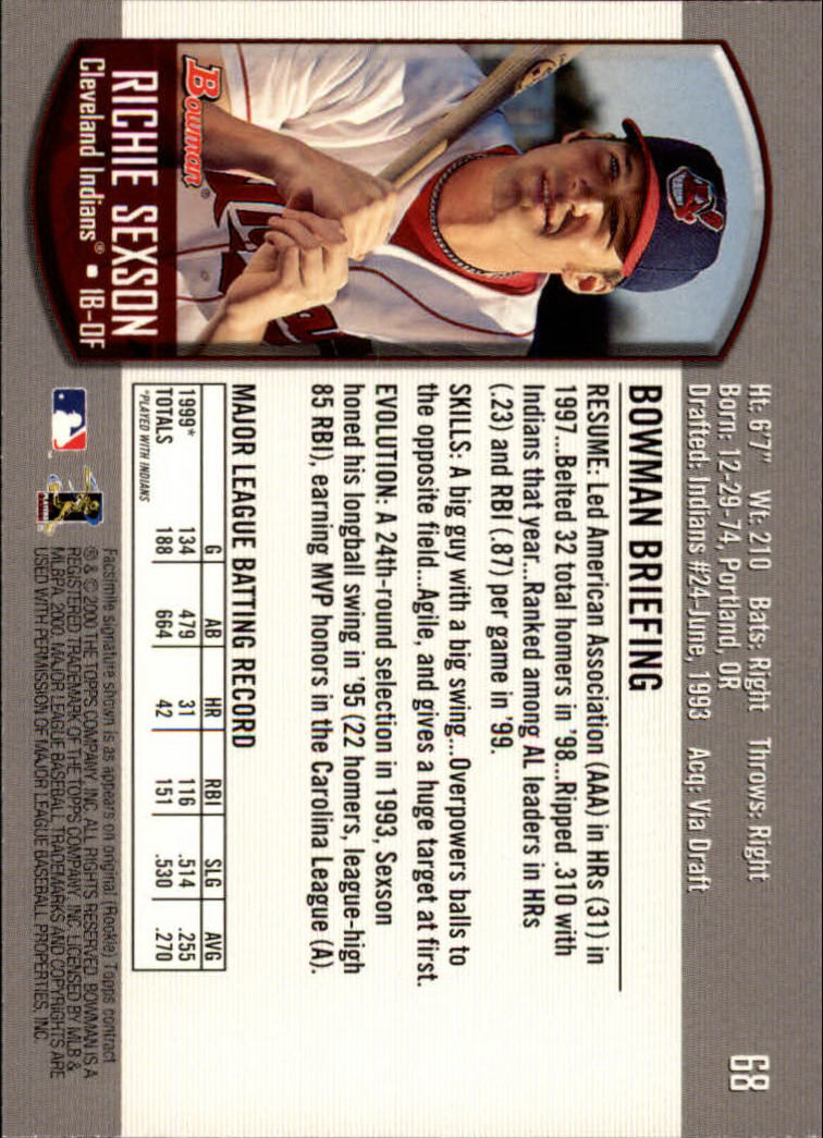 B2187- 2000 Bowman Baseball Card #s 1-250 +Rookies -You Pick- 15+ FREE US SHIP - Picture 125 of 457