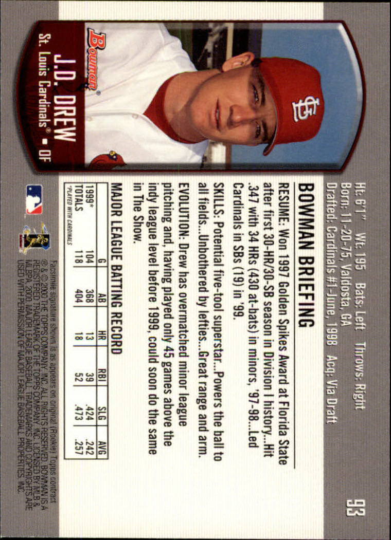 B2187- 2000 Bowman Baseball Card #s 1-250 +Rookies -You Pick- 15+ FREE US SHIP - Picture 171 of 457