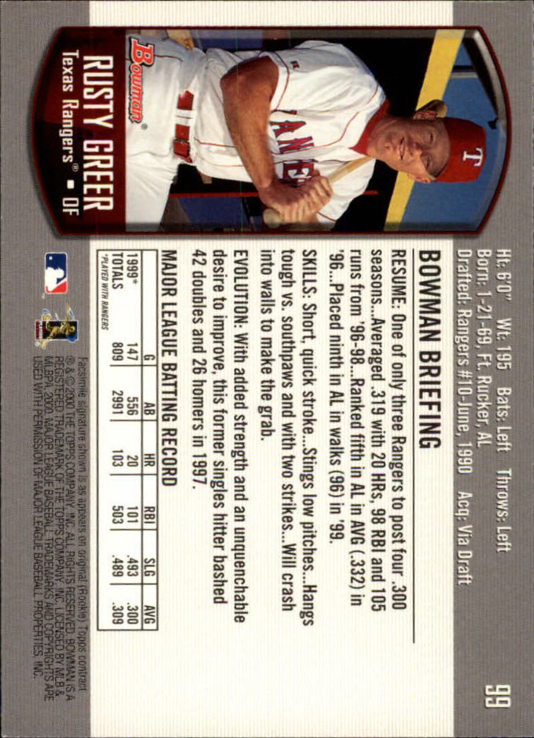 B2187- 2000 Bowman Baseball Card #s 1-250 +Rookies -You Pick- 15+ FREE US SHIP - Picture 181 of 457