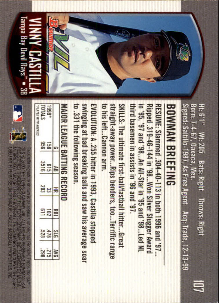B2187- 2000 Bowman Baseball Card #s 1-250 +Rookies -You Pick- 15+ FREE US SHIP - Picture 193 of 457