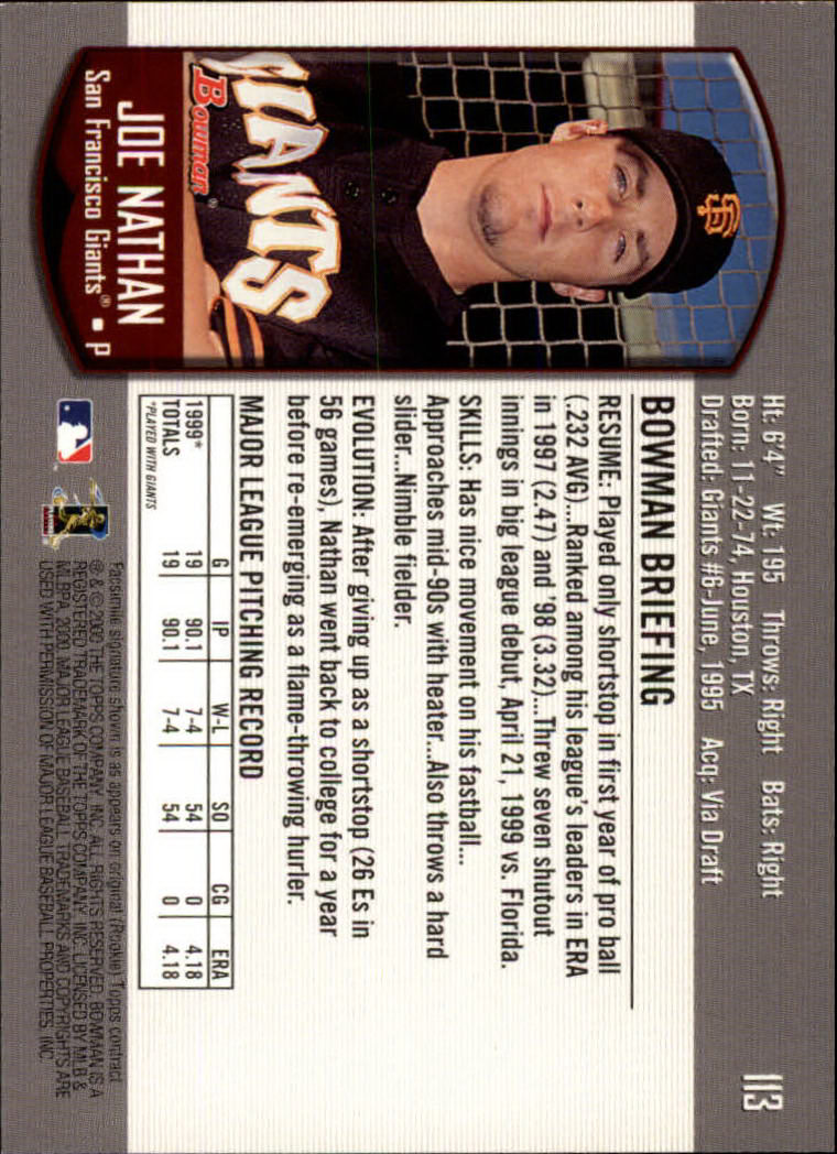 B2187- 2000 Bowman Baseball Card #s 1-250 +Rookies -You Pick- 15+ FREE US SHIP - Picture 203 of 457