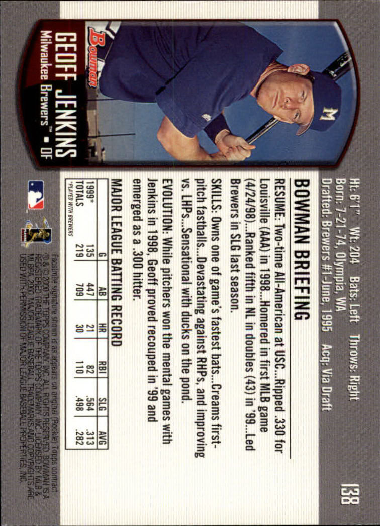 B2187- 2000 Bowman Baseball Card #s 1-250 +Rookies -You Pick- 15+ FREE US SHIP - Picture 249 of 457