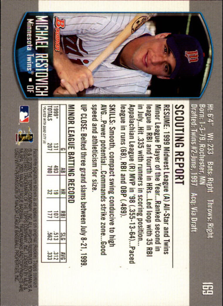 B2187- 2000 Bowman Baseball Card #s 1-250 +Rookies -You Pick- 15+ FREE US SHIP - Picture 303 of 457