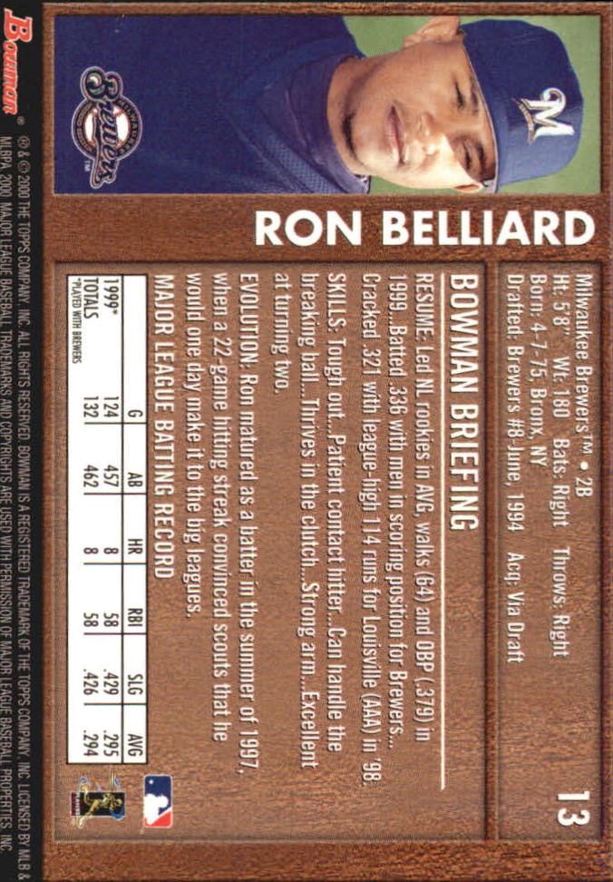 2000 Bowman Retro/Future #14 Ben Grieve back image