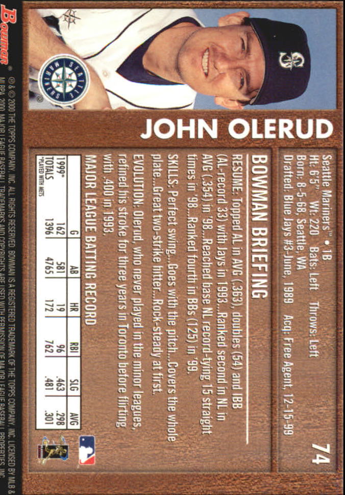 B2187- 2000 Bowman Baseball Asstd Insert Cards G1 -You Pick- 15+ FREE US SHIP - Picture 195 of 265
