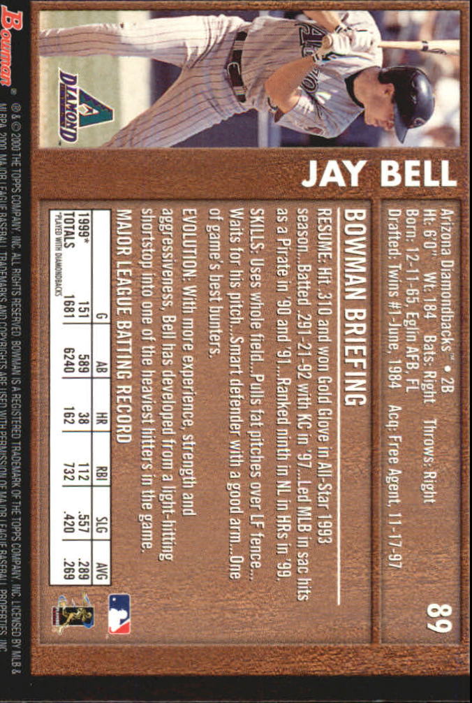 2000 Bowman Retro/Future #89 Jay Bell back image