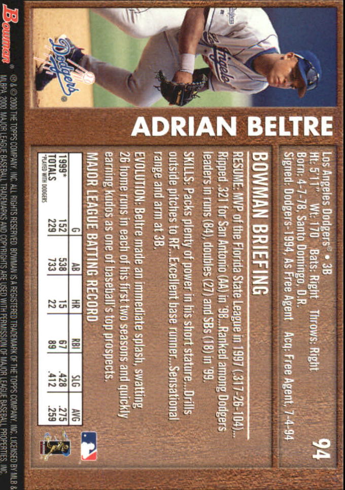B2187- 2000 Bowman Baseball Asstd Insert Cards G1 -You Pick- 15+ FREE US SHIP - Picture 257 of 265