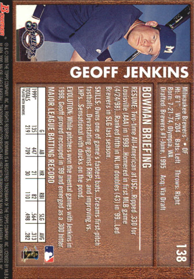B2187- 2000 Bowman Baseball Asstd Insert Cards G1 -You Pick- 15+ FREE US SHIP - Picture 183 of 265