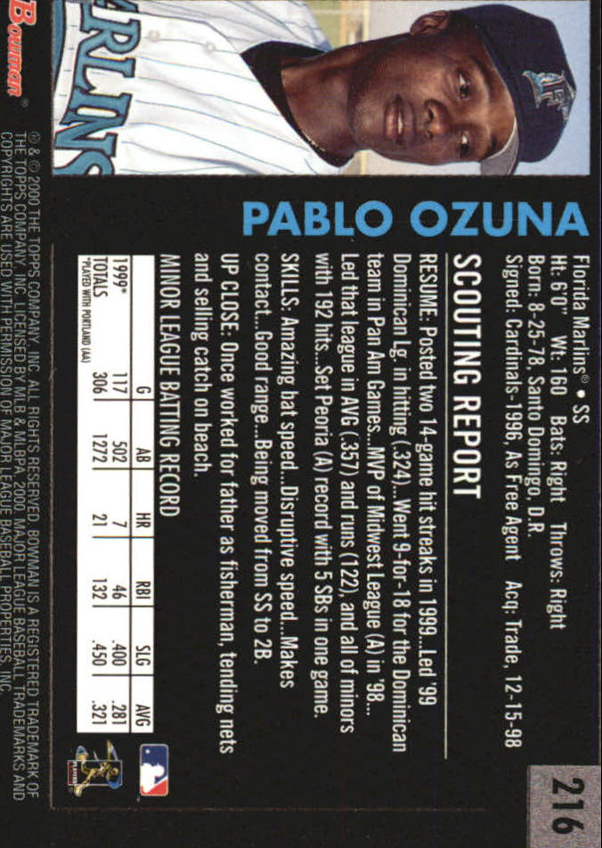 B2187- 2000 Bowman Baseball Asstd Insert Cards G1 -You Pick- 15+ FREE US SHIP - Picture 205 of 265