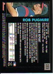 2000 Bowman Retro/Future #253 Rob Pugmire back image