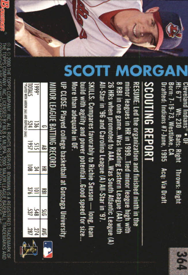 2000 Bowman Retro/Future #364 Scott Morgan back image