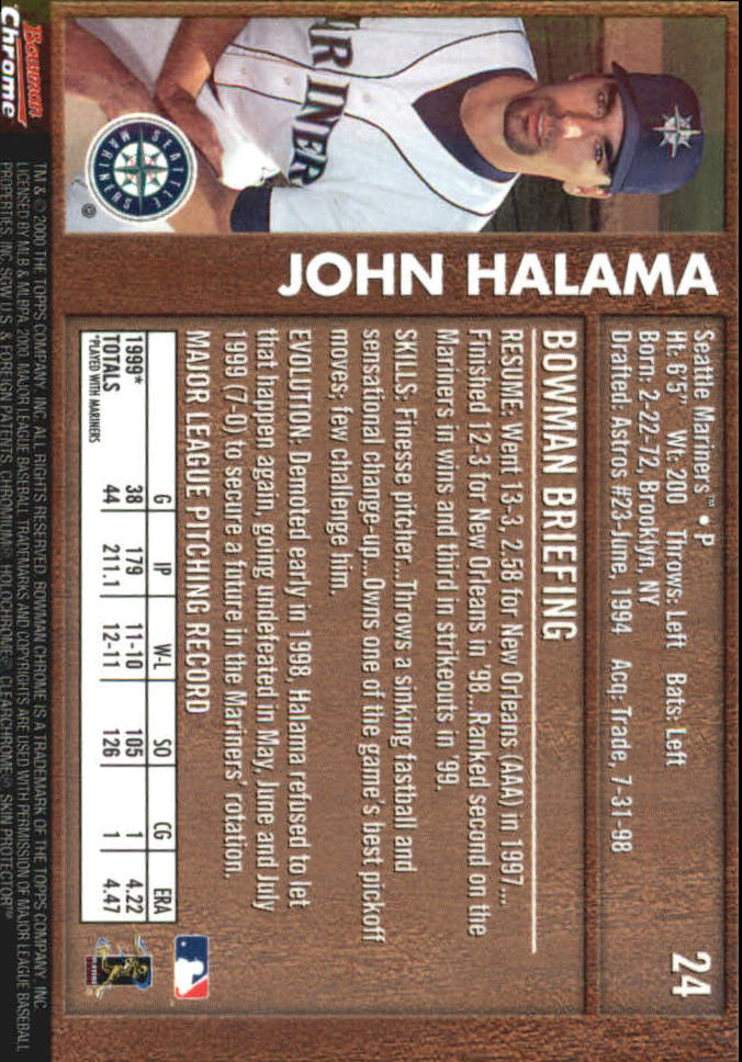 2000 Bowman Chrome Retro/Future #24 John Halama back image