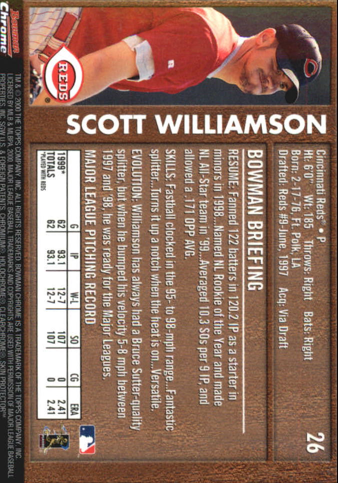 2000 Bowman Chrome Retro/Future #26 Scott Williamson back image