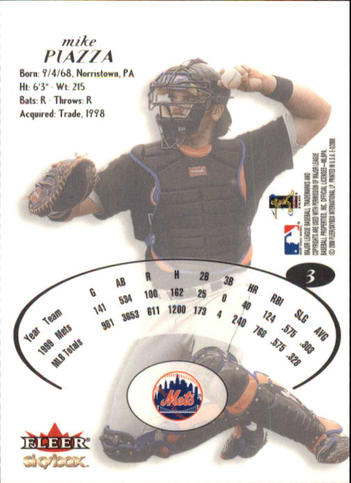 2000 E-X #3 Mike Piazza back image