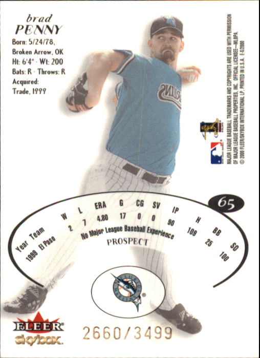 2000 E-X #65 Brad Penny PROS