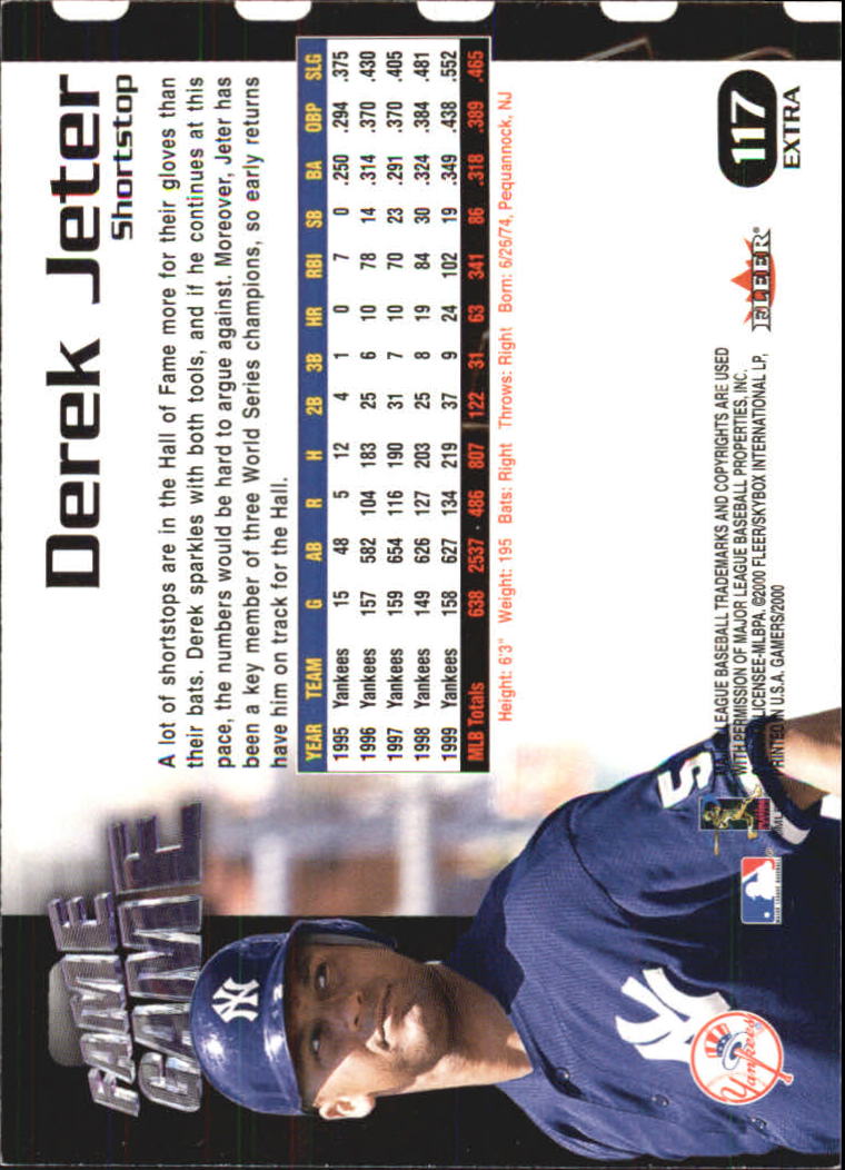 2000 Fleer Gamers Extra #117  Derek Jeter FG