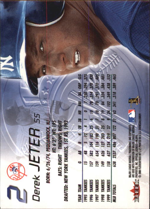 2000 Fleer Showcase #2 Derek Jeter back image