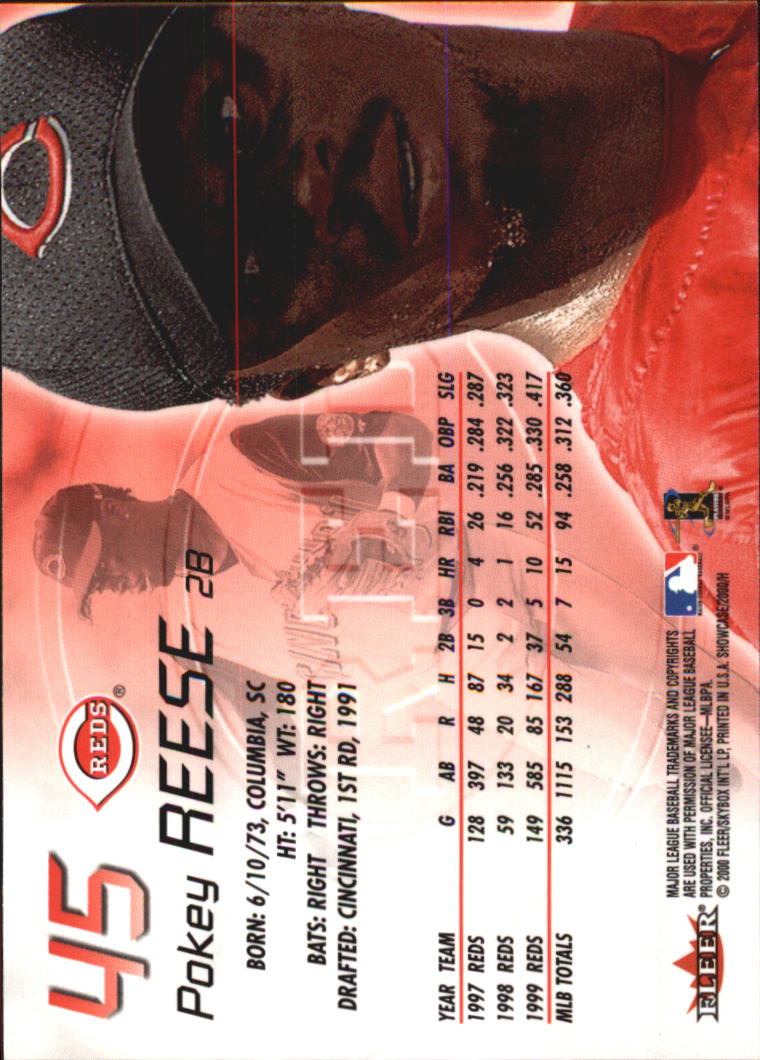 2000 Fleer Showcase #45 Pokey Reese back image