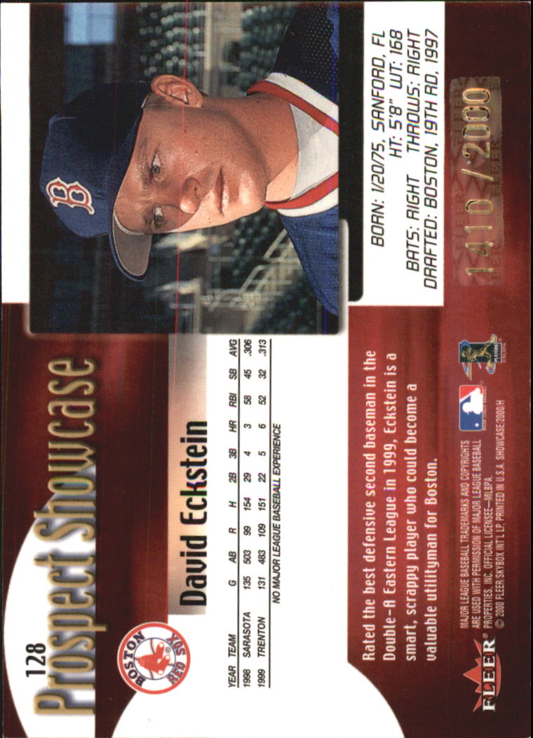 2000 Fleer Showcase #128 David Eckstein PROS back image