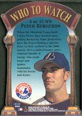 2000 Fleer Tradition Who To Watch #WW6 Peter Bergeron back image