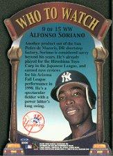 2000 Fleer Tradition Who To Watch #WW9 Alfonso Soriano back image