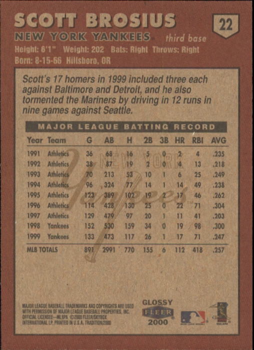 A2321- 2000 Fleer Tradition Glossy BB Cards 1-250 -You Pick- 15+ FREE US SHIP - Picture 41 of 473