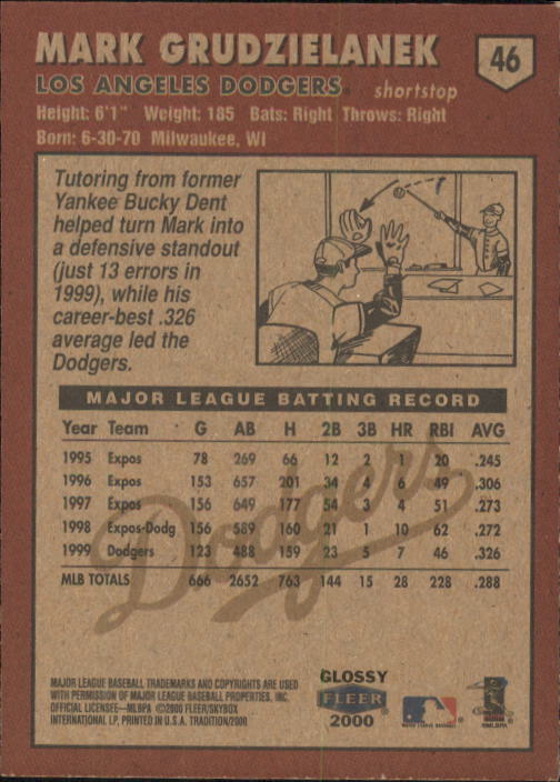 A2321- 2000 Fleer Tradition Glossy BB Cards 1-250 -You Pick- 15+ FREE US SHIP - Picture 89 of 473