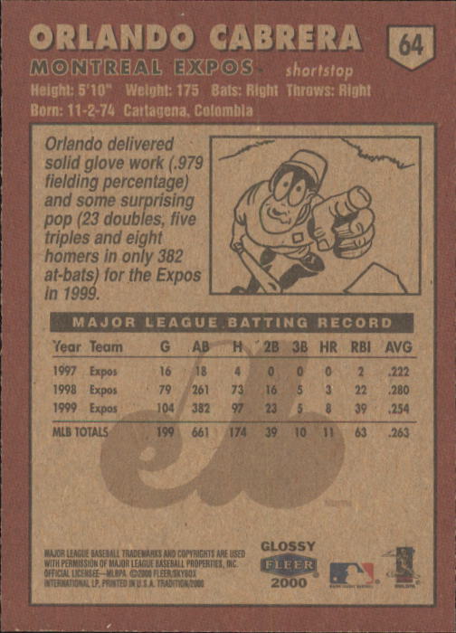 A2321- 2000 Fleer Tradition Glossy BB Cards 1-250 -You Pick- 15+ FREE US SHIP - Picture 123 of 473