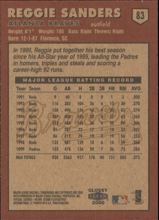 A2321- 2000 Fleer Tradition Glossy BB Cards 1-250 -You Pick- 15+ FREE US SHIP - Picture 160 of 473
