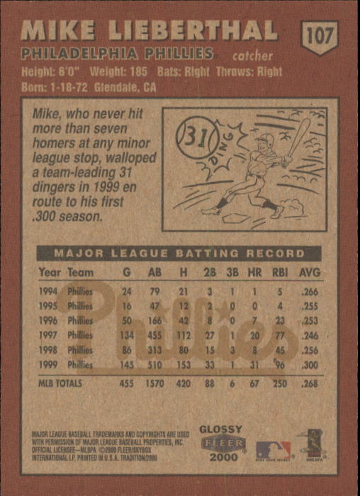 A2321- 2000 Fleer Tradition Glossy BB Cards 1-250 -You Pick- 15+ FREE US SHIP - Picture 204 of 473