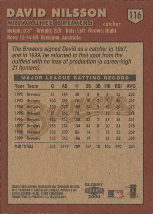 A2321- 2000 Fleer Tradition Glossy BB Cards 1-250 -You Pick- 15+ FREE US SHIP - Picture 222 of 473