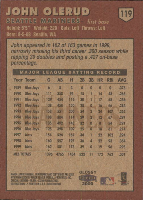 A2321- 2000 Fleer Tradition Glossy BB Cards 1-250 -You Pick- 15+ FREE US SHIP - Picture 228 of 473
