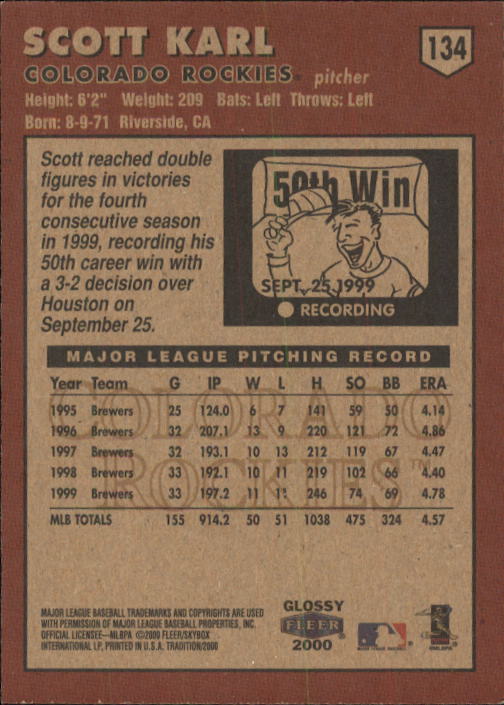 A2321- 2000 Fleer Tradition Glossy BB Cards 1-250 -You Pick- 15+ FREE US SHIP - Picture 256 of 473